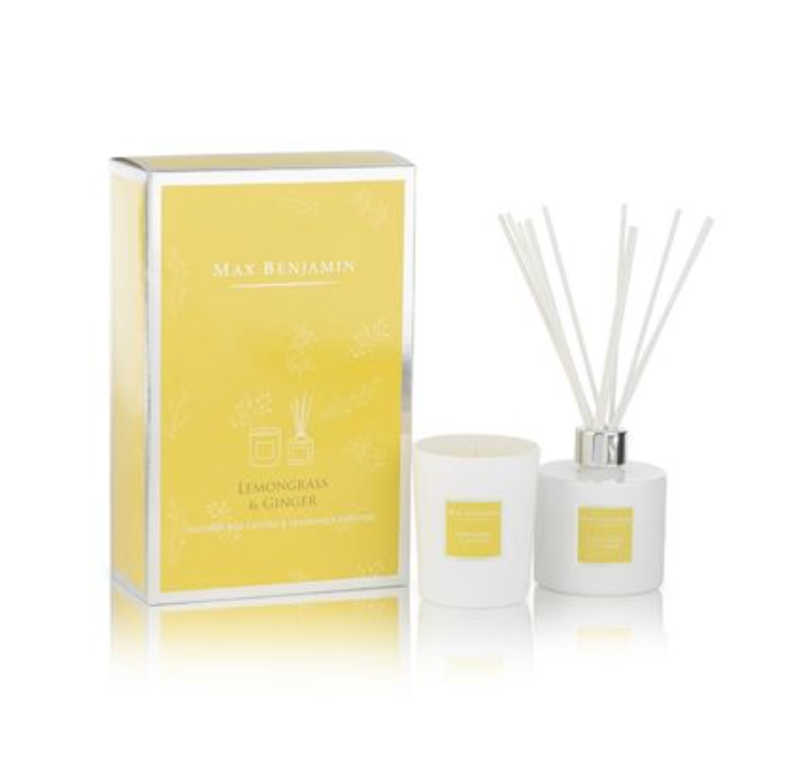 Max Benjamin Lemongrass & Ginger Luxury Natural Candle & Diffuser Gift Set